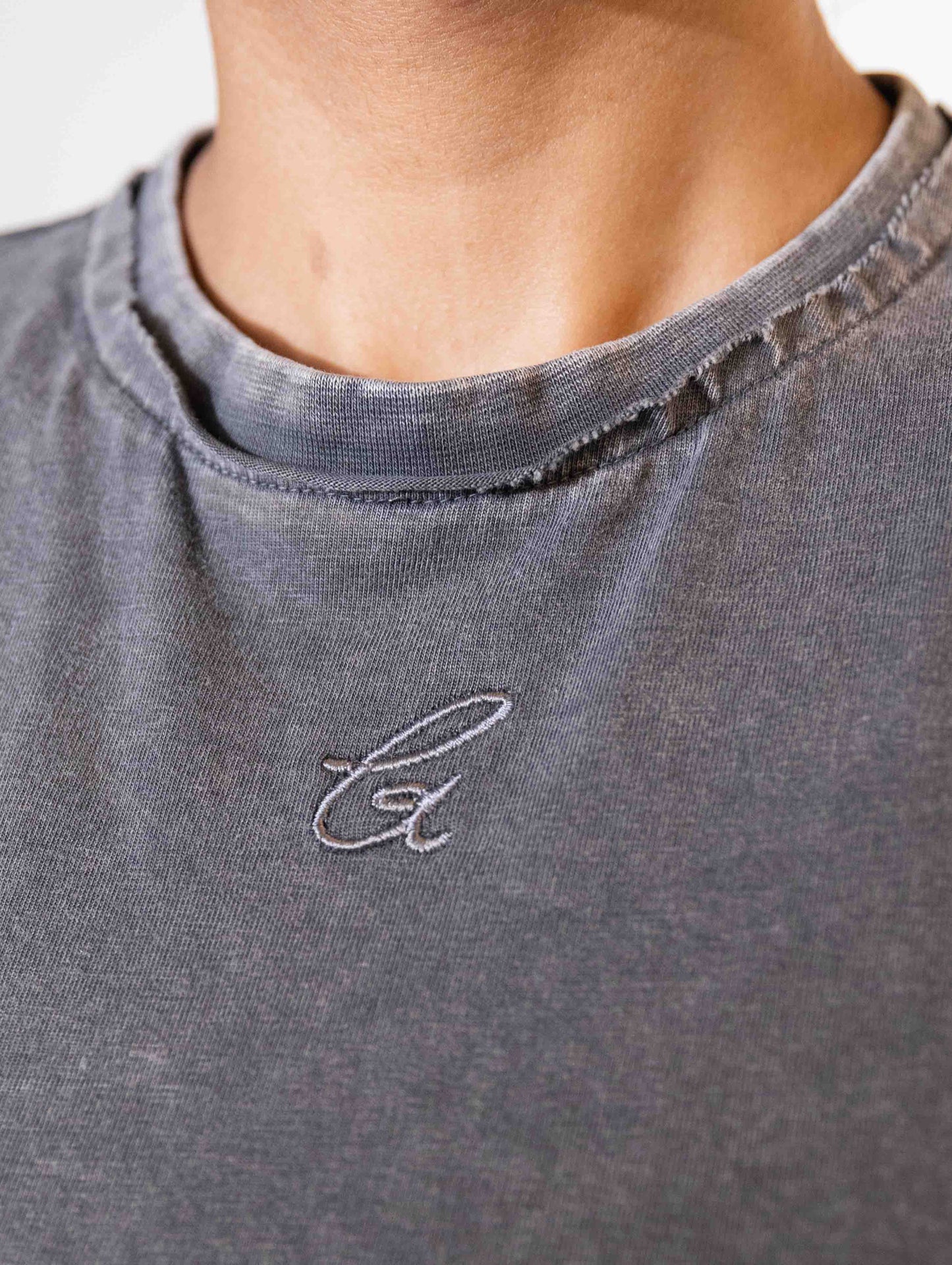 Smoke Embroidered Crop Tee