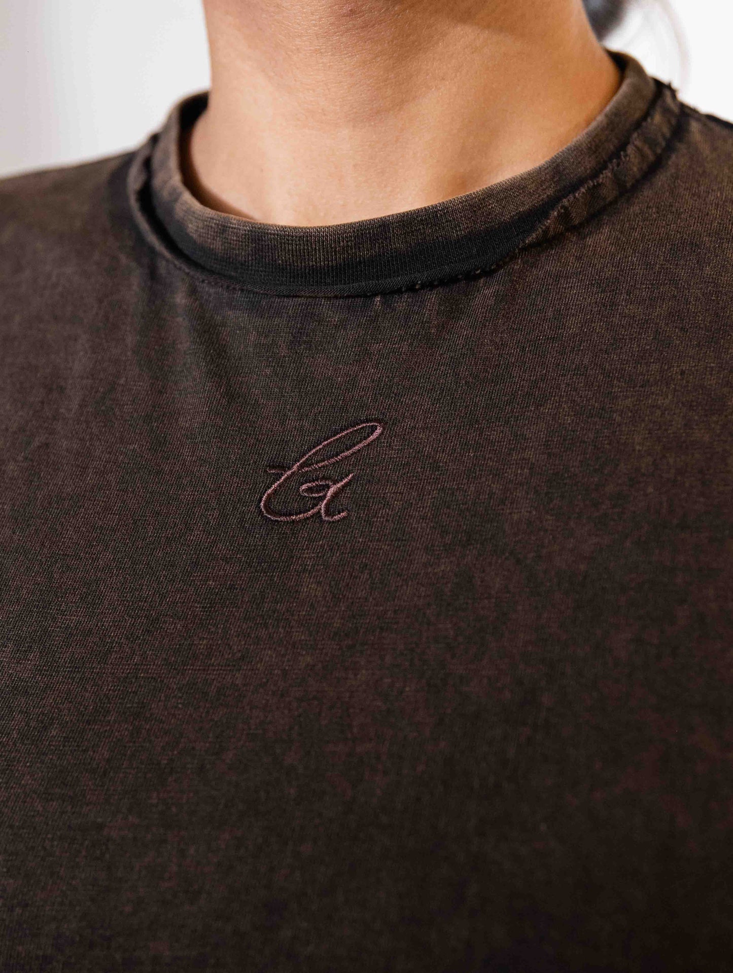 Hash Embroidered Crop Tee