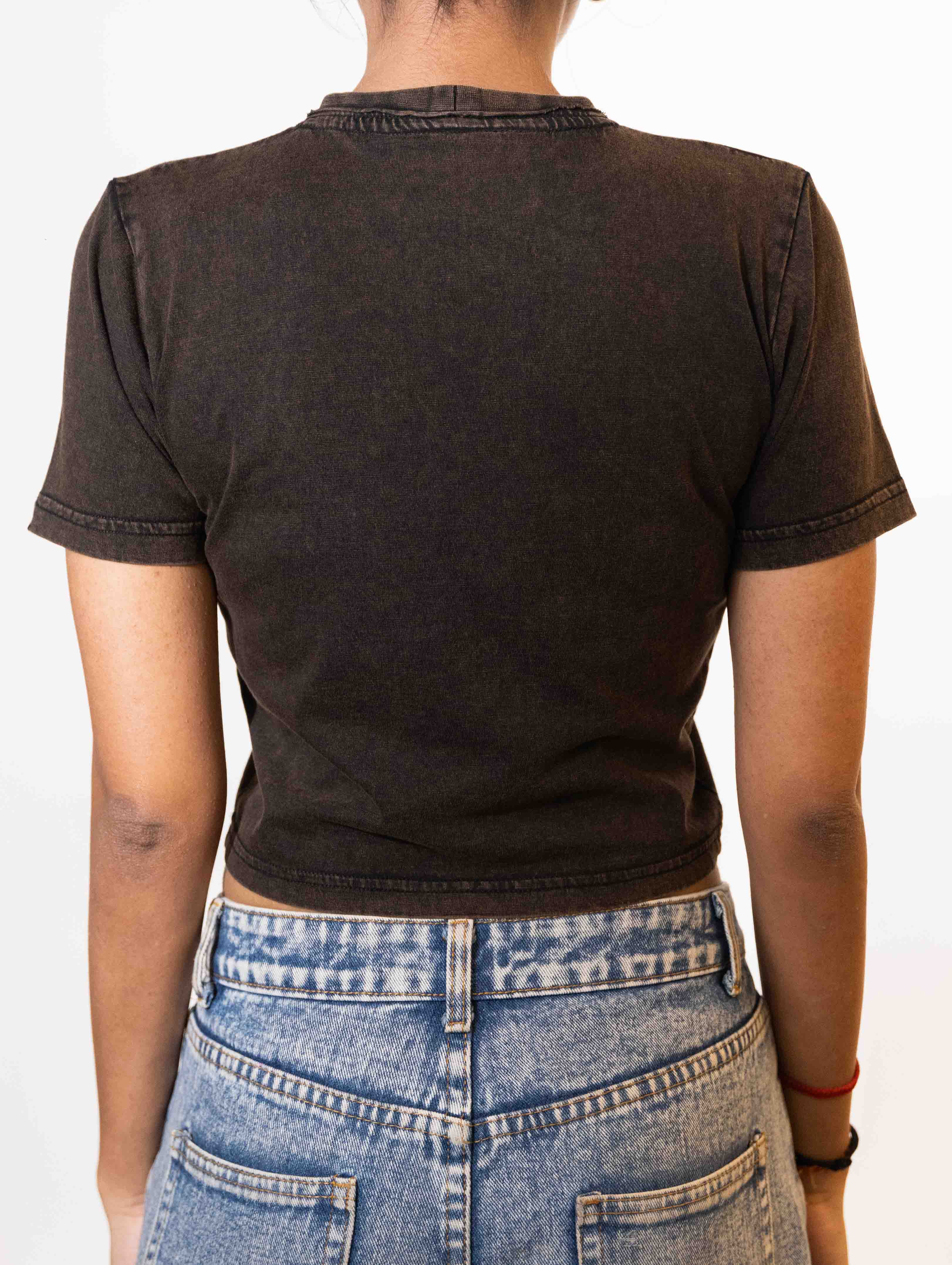 Hash Embroidered Crop Tee