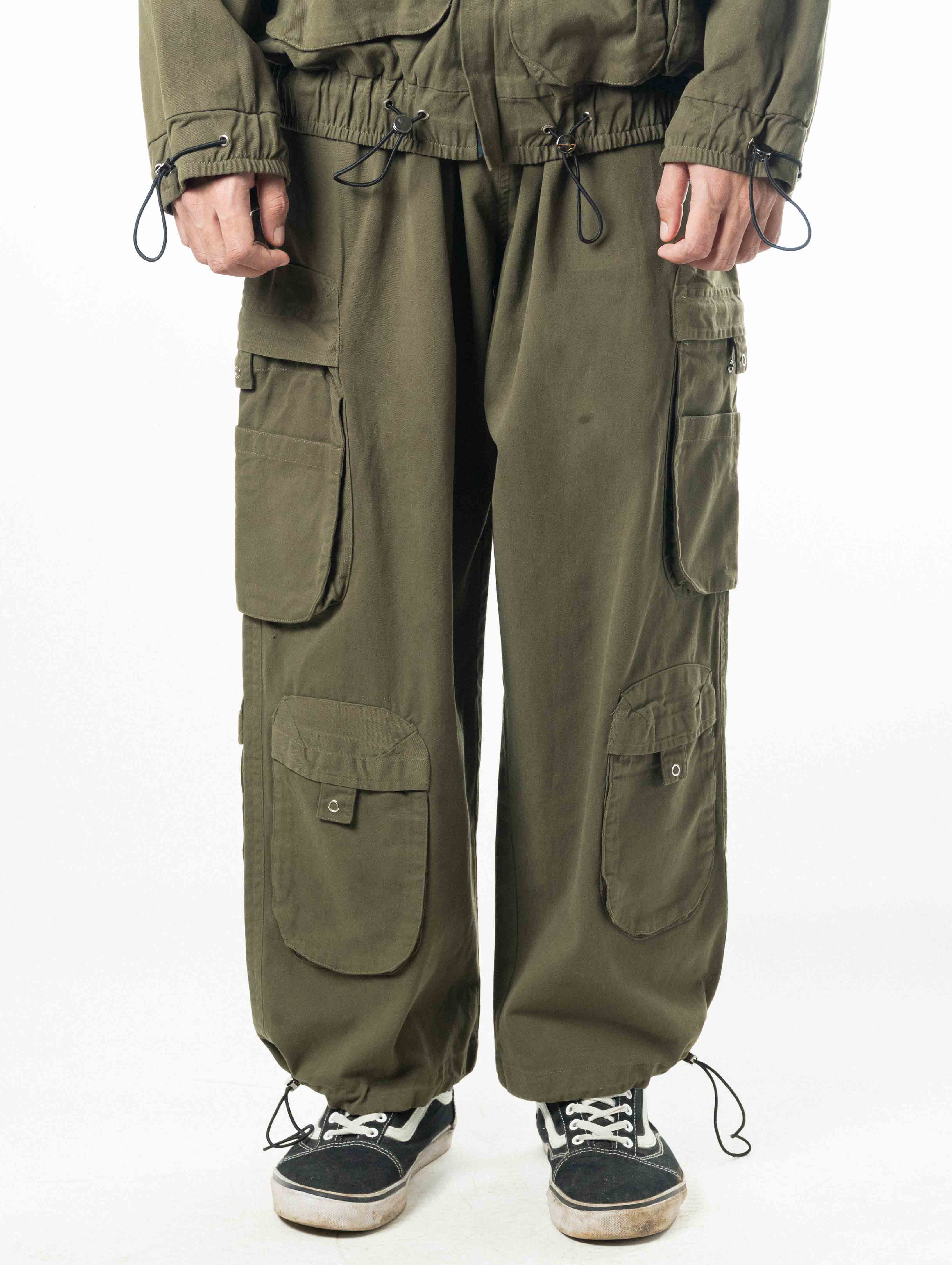 Parachute Pants In Army Green