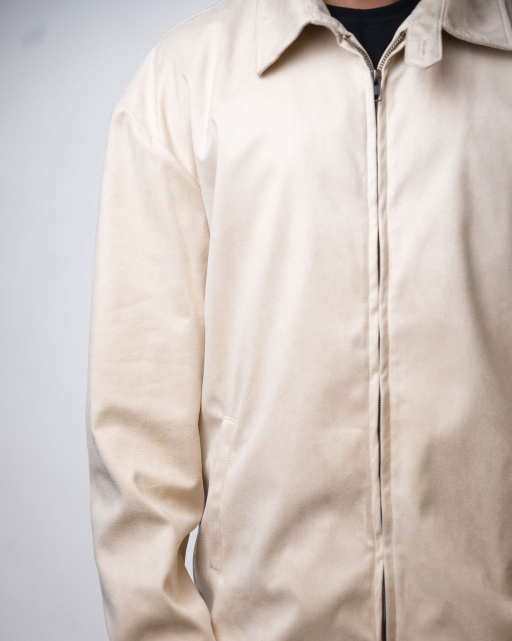 Sand Faux Suede Jacket