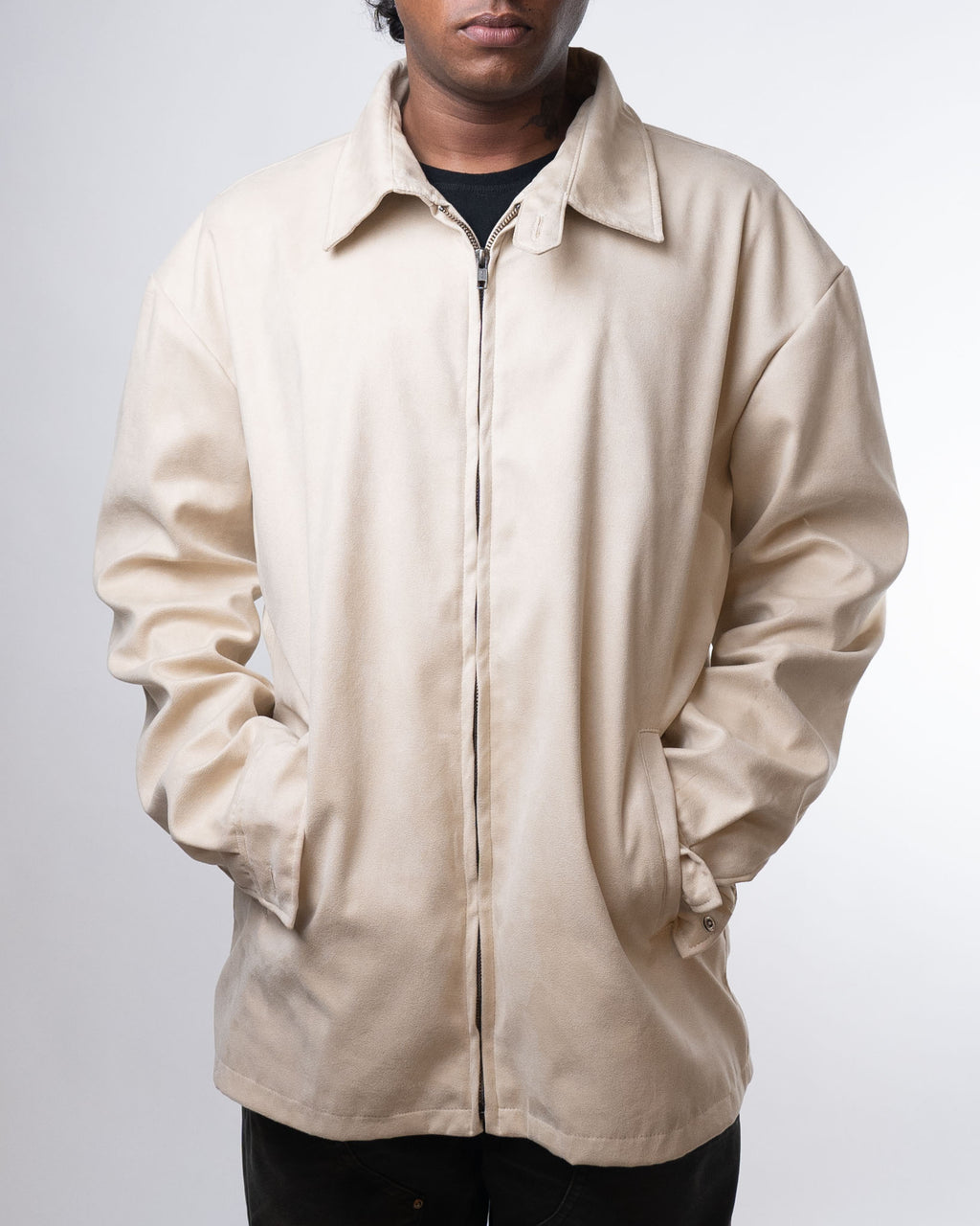 Sand Faux Suede Jacket
