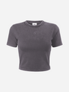 Smoke Embroidered Crop Tee