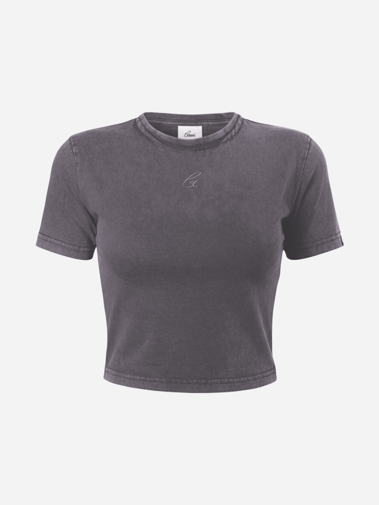 Smoke Embroidered Crop Tee